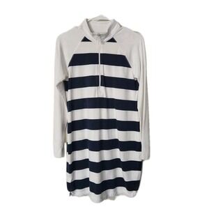 Tommy Bahama Women's Striped Dress Size Small Navy & White, Long Sleeve 1/4 Zip
